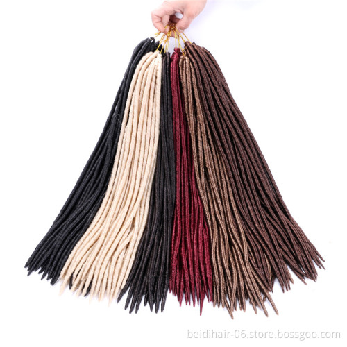 18inch Soft Straight Dreadlocks Crochet Faux Locs with Pointed and Tight Ends Solid And Mixed Colors